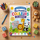 Cahier de coloriage – Mes premières couleurs : les animaux (–24 mois)
