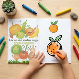 Cahier de coloriage – Fruits et légumes (–24 mois)