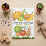 Cahier de coloriage – Fruits et légumes (–24 mois)