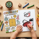 Cahier de coloriage – Les vêtements (–24 mois)