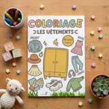 Cahier de coloriage – Les vêtements (–24 mois)