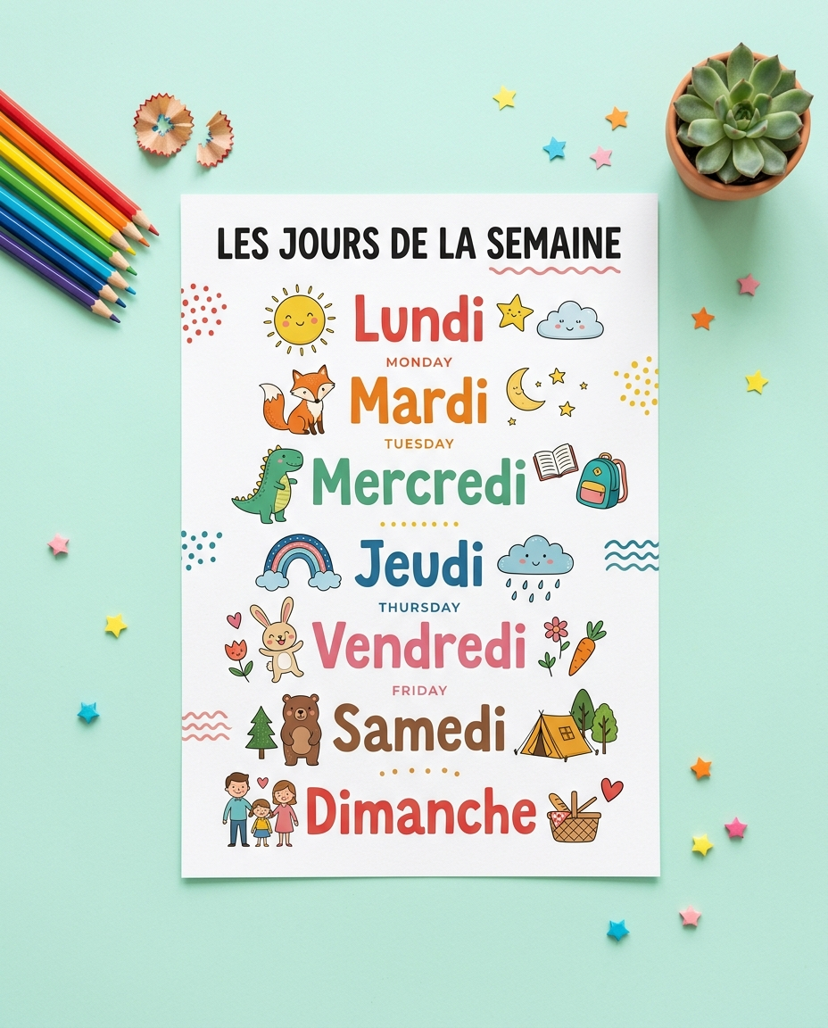 Affiche jours de la semaine