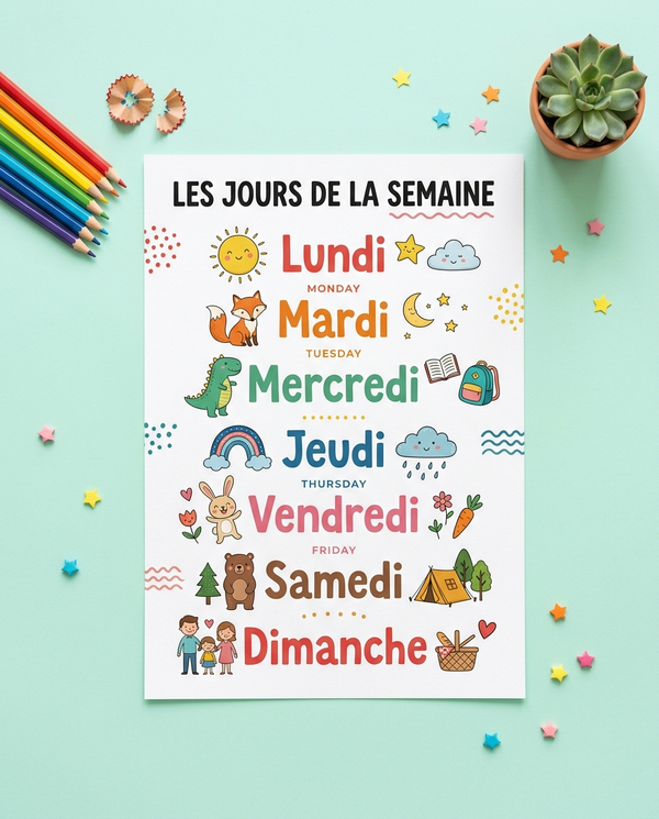 Affiche jours de la semaine
